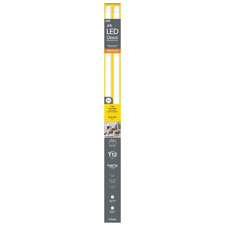 Feit Electric Feit T12 Bright White 48 in. Bi-Pin Base T12 LED Linear Lamp 40 Watt Equivalence 2 pk T1248HO830LED2R